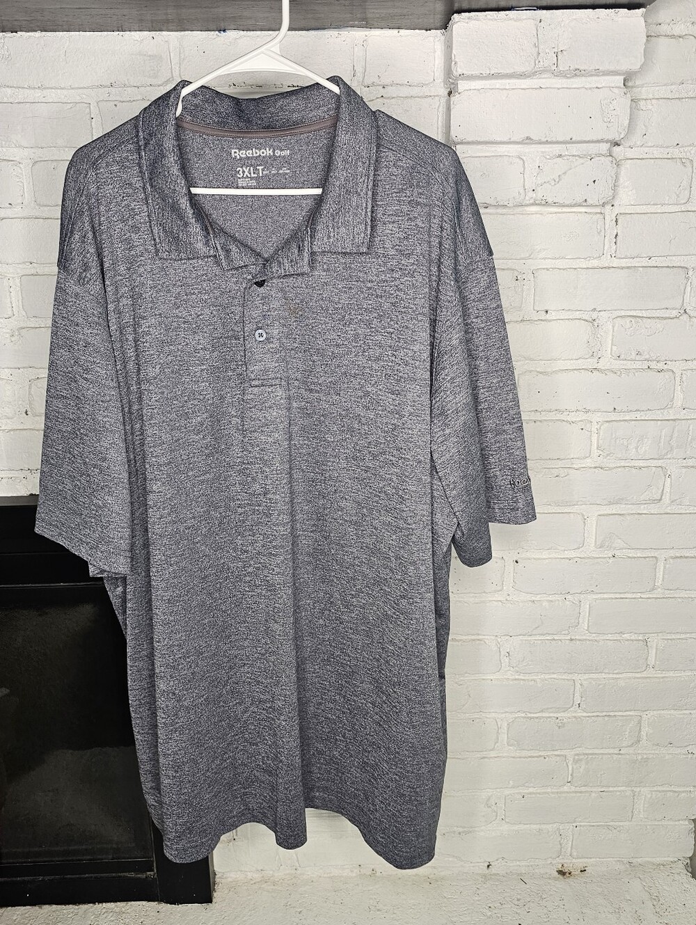 Reebok Men's Heather Charcoal Performance Polo - 3XLT